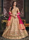 Cream Colour Banarasiya Heavy Wedding Wear Latest Fancy Designer Salwar Kameez Collection 1003